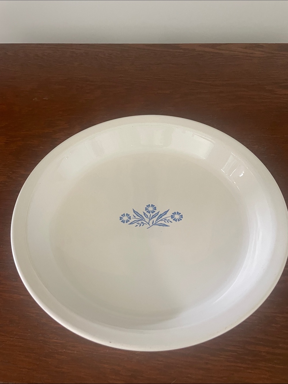 Corningware White with Blue Floral Center pie plate